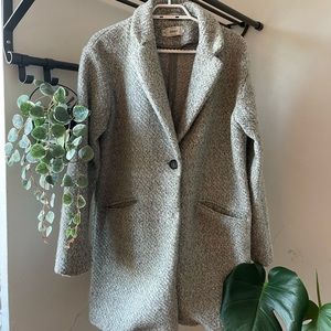 Heathered grey wool pea coat